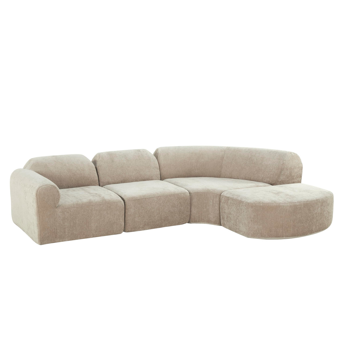WILLIAMSPACE 111" Sectional Curved Sofa Couch with Fully Compressed Sponge
