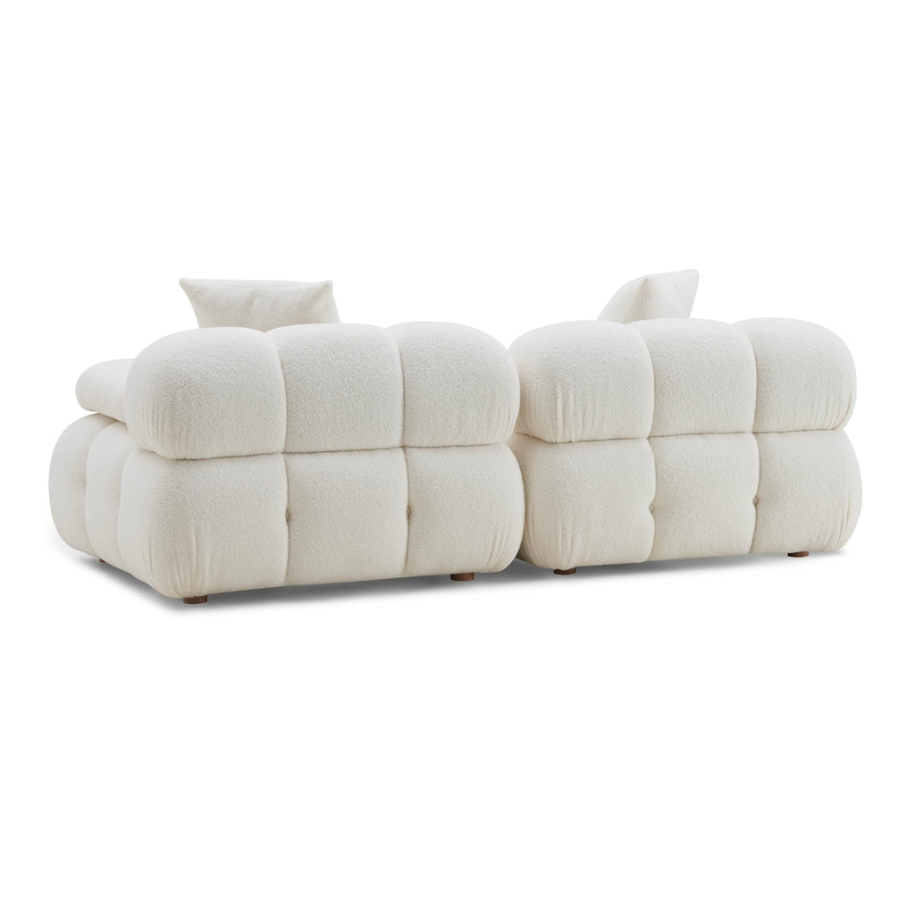 Tov Furniture Calliope Cream Vegan Shearling Modular Loveseat