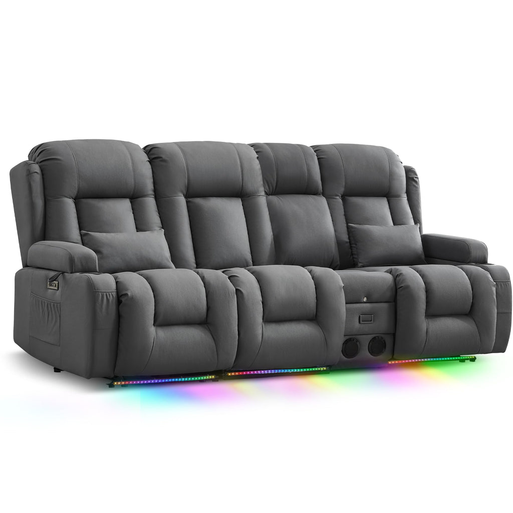TUNYI Power Loveseat Recliner Sofa with Massage & Heat