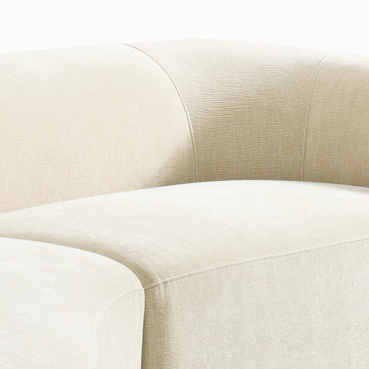 118" Left-Facing Chenille Sectional Sofa with Chaise, Modern Curved Cloud Couch, Deep Seat Upholstered Sofa with Solid Wood Frame, Organic Rounded Design for Living Room, Beige