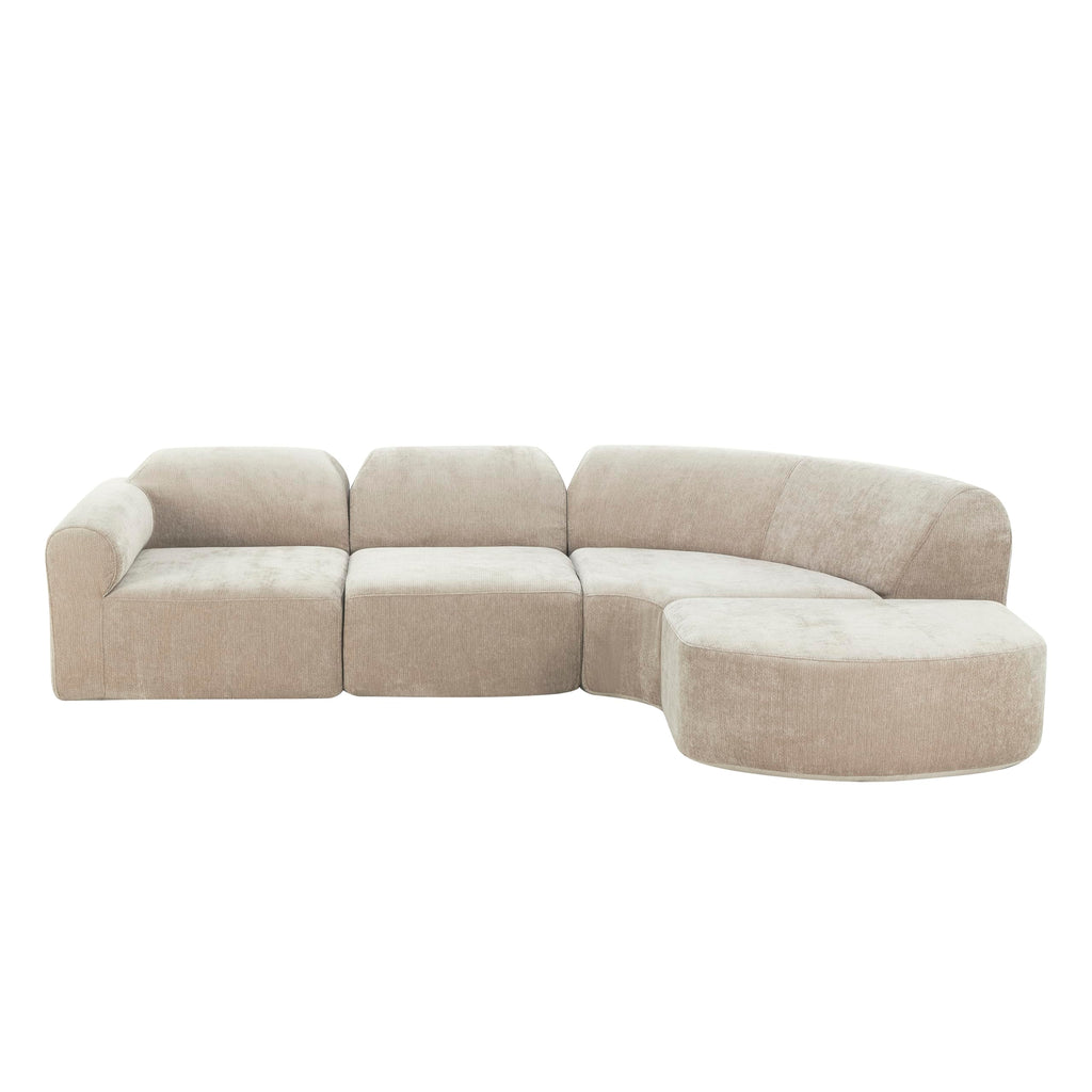 WILLIAMSPACE 111" Sectional Curved Sofa Couch with Fully Compressed Sponge