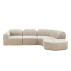 WILLIAMSPACE 111" Sectional Curved Sofa Couch with Fully Compressed Sponge