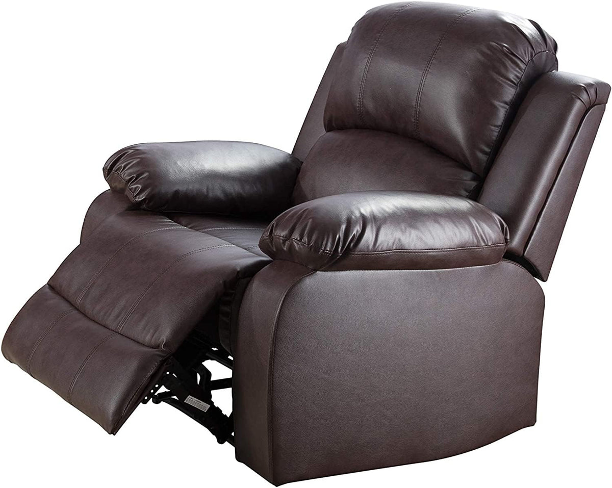 Bonded Leather Living Room Furniture Set Reclining Sofa Set Loveseat Furniture Sets in Living Room Sofa Recliners (3 Pieces, Blue Microfiber)