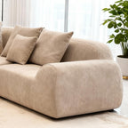 118” Oversized Cloud Sectional Couch with L-Shape Chaise,Velvet Curved Modern Modular Sofa with Deep Seat, Boneless Upholstered Couches for Living Room Bedroom,No Assembly Required,Beige