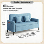 Upholstered Reception Sofa, Fabric Waiting Room Couch with Hidden Storage