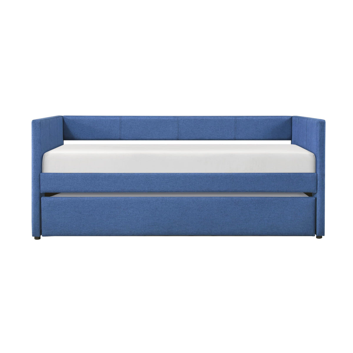 Versatile Daybed with Pull-Out Trundle, Textured Fabric Upholstery