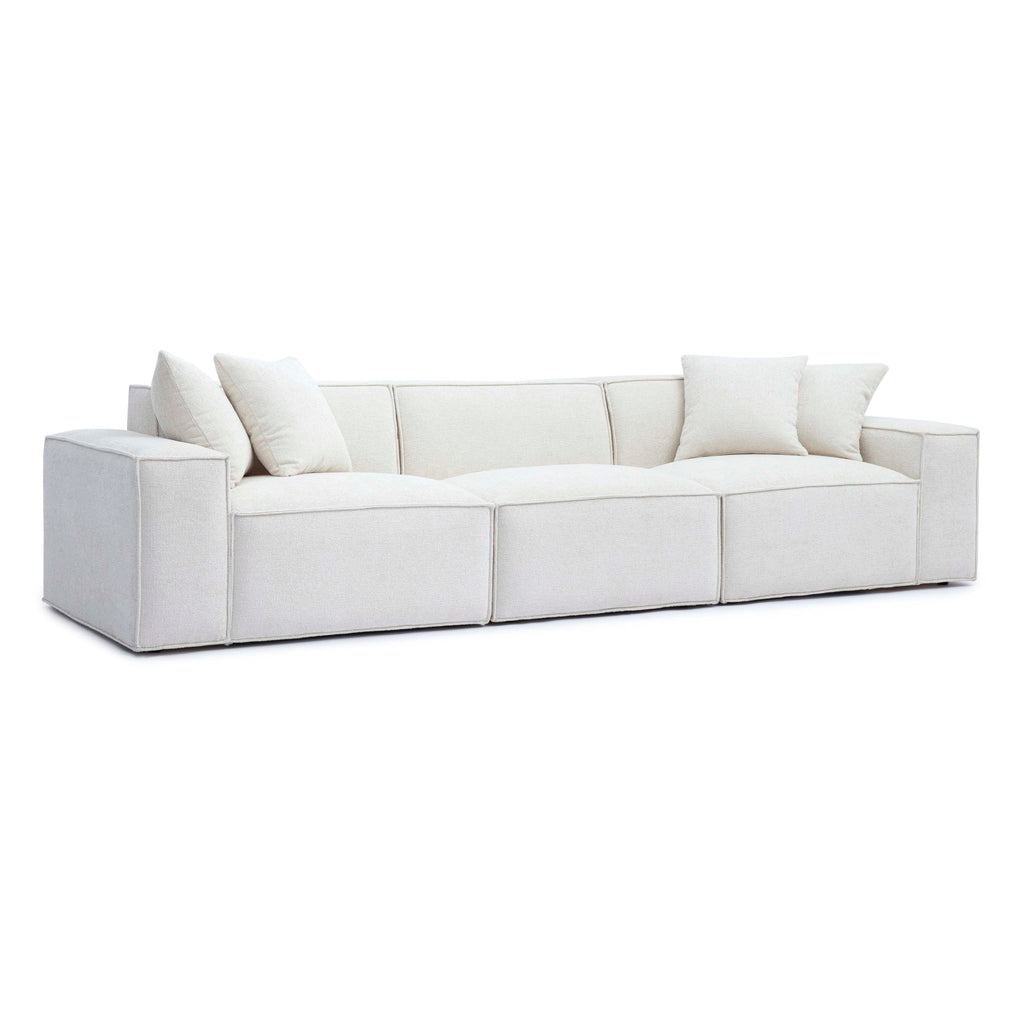 Tov Furniture Mindy Cream Chenille Basketweave Modular Sofa