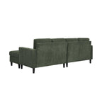 Tidyard Cordory Upholstered Modular Sectional Sofa with 2 Ottomans, Durable Corduroy Fabric, Modern Design with Tall Legs, Easy Assembly, No Tools Required