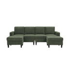 Tidyard Cordory Upholstered Modular Sectional Sofa with 2 Ottomans, Durable Corduroy Fabric, Modern Design with Tall Legs, Easy Assembly, No Tools Required