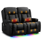 TUNYI Power Loveseat Recliner Sofa with Massage & Heat