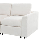 130" L-Shaped Modular Sectional Sofa Modern Deep Seat Cloud Couch for 5, Oversized Chenille Fabric Cloud Sectional Couches with 1 Ottoman Chaise, Higher Seater (21.7 inch)