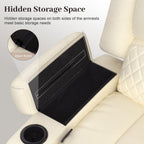 Yolsali Manual Reclining Sectional Sofa Set, 7 Seats Soft Leather Recliner