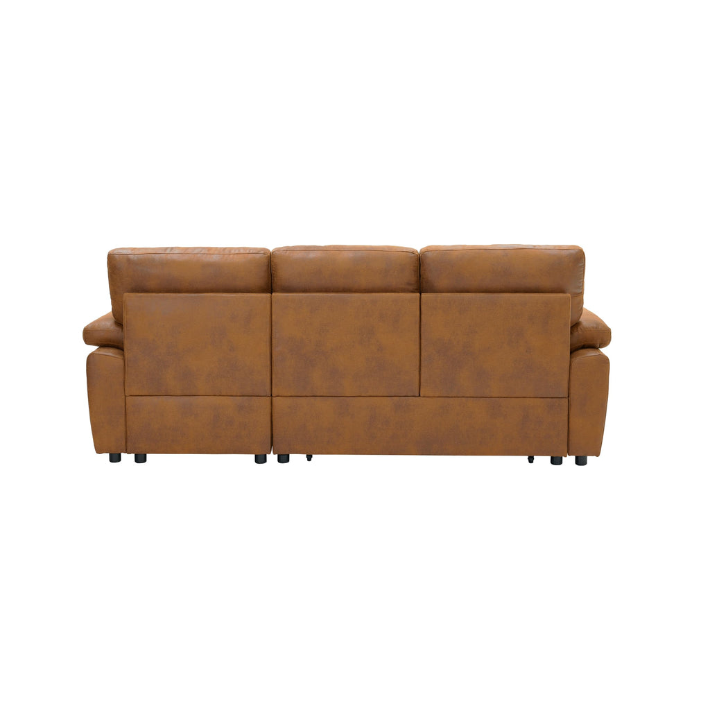 Tufted Sectional Sleeper Sofa Pull Out Couch Bed Modern Corner Couch