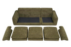 100" Modular Sectional Sofa, L Shape Cloud Couch with 1 Movable Ottoman, Comfy Chenille Deep Seat Sofa with Soft Pillows for Living Room Apartment