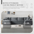 [NEW SKU of N723S1687B]136" Chenille Modular Sectional Sofa with Deep and