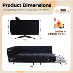 101" Boneless Couch with Raised Base, Deep Seat Cloud Sofa, Easy Clean