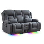 TUNYI Wall Hugger Home Theater Seating, Power Loveseat Recliner Sofa
