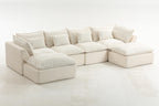 130.71" Width Cloud Couch Oversized Modular Sectional Sofa True Relax Comfy Couches WideDeep Seat Sofas for LivingSets, 4Seat with 2Ottoman DP343