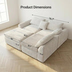 108 inch high Resilience Boneless Sponge Sofa with 30 Density, Double Layer Cloud Like Cushions, Multiple Combination Options, no Installation Required,
