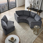 109.4'' Curved Modular Sectional Sofa,3 Seat Semi Circular Chenille Couch