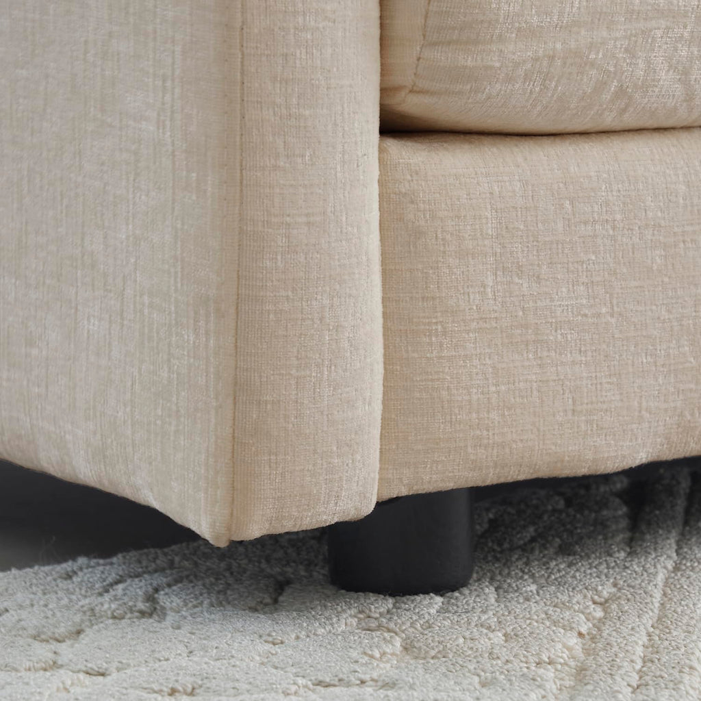 U-Shaped Sectional Sofa Beige Chenille Flexible Combination Living Room, Home Theater Modern Comfort