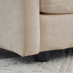 U-Shaped Sectional Sofa Beige Chenille Flexible Combination Living Room, Home Theater Modern Comfort