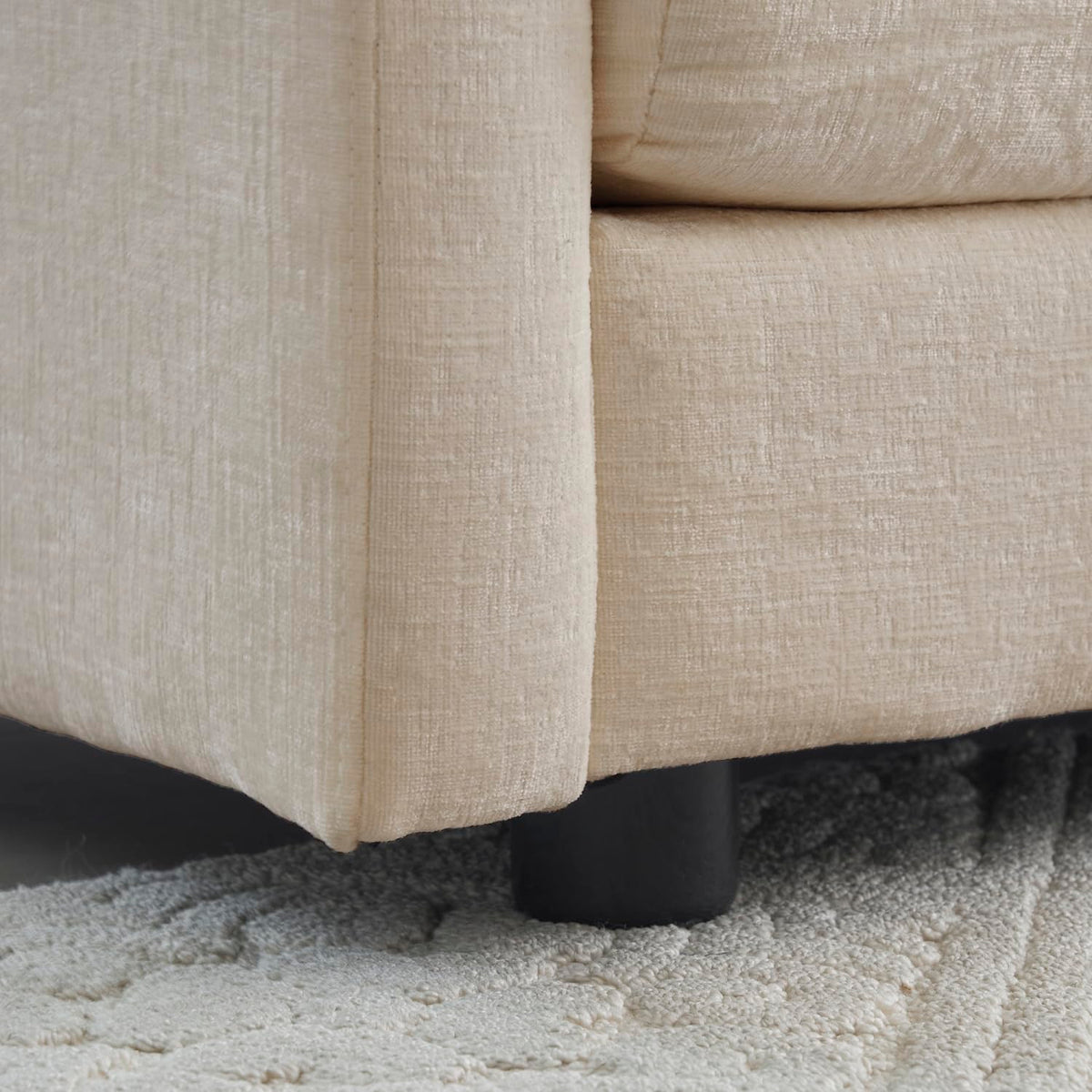 U-Shaped Sectional Sofa Beige Chenille Flexible Combination Living Room, Home Theater Modern Comfort