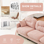 107" L Shaped Couch, Chenille Upholstered Modular Sectional Sofa, 3 Seater Deep Seat Sofa with Movable Ottoman, Modern Cloud Couch with Thick Seat Cushion, Sectional Couches for Living Room, Pink