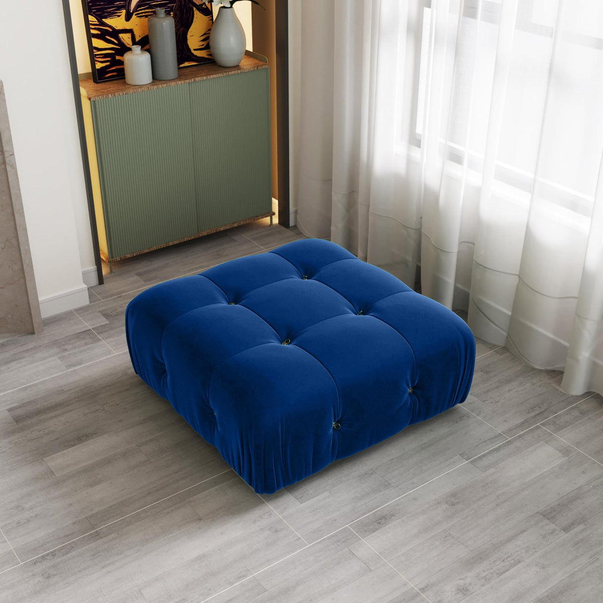 104" Bubble Couch Velvet Modular Sectional Sofa, Oversized L Shaped Couches for Living Room, Comfy Cloud Couch, 3-Seater Deep Seat Sofa Green