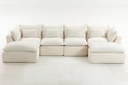 130.71" Width Cloud Couch Oversized Modular Sectional Sofa True Relax Comfy Couches WideDeep Seat Sofas for LivingSets, 4Seat with 2Ottoman DP343