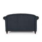 Tidyard Love Seat Chaise Lounge with Button Tufting and Diamond Stitching, 58.? D x 6? W x 34.? H, Polyester Fabric with Birch Wood Legs, Includes 2 Accent Pillows