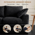 Upgraded Boneless Couch with Storage, 107" Modular Sectional Sofa Couches for Living Room, Extra Deep&High 3 Seater U-Shaped Boneless Sofa with Ottoman, Tool-Free Assembly, Black