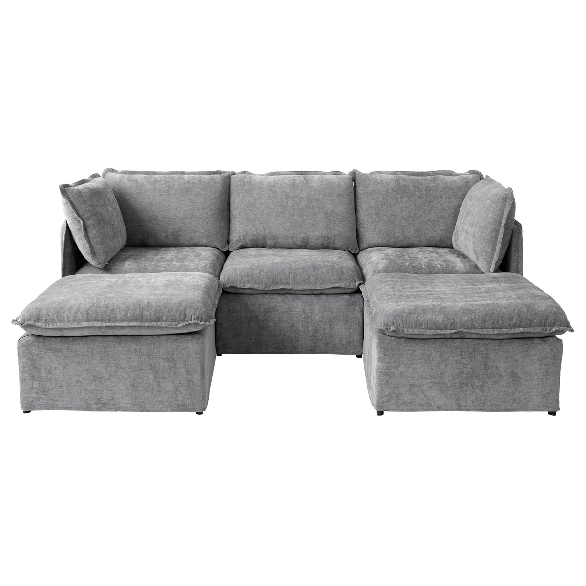 WJShome 5-Seater Cloud Modular Sofa Sectional Living Room Couch, Khaki