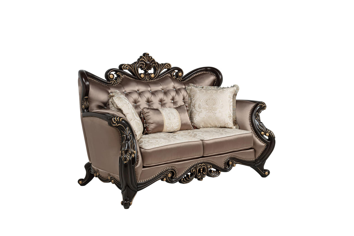 Tlerra Victorian Classic Living Room Loveseat - Desert Sand