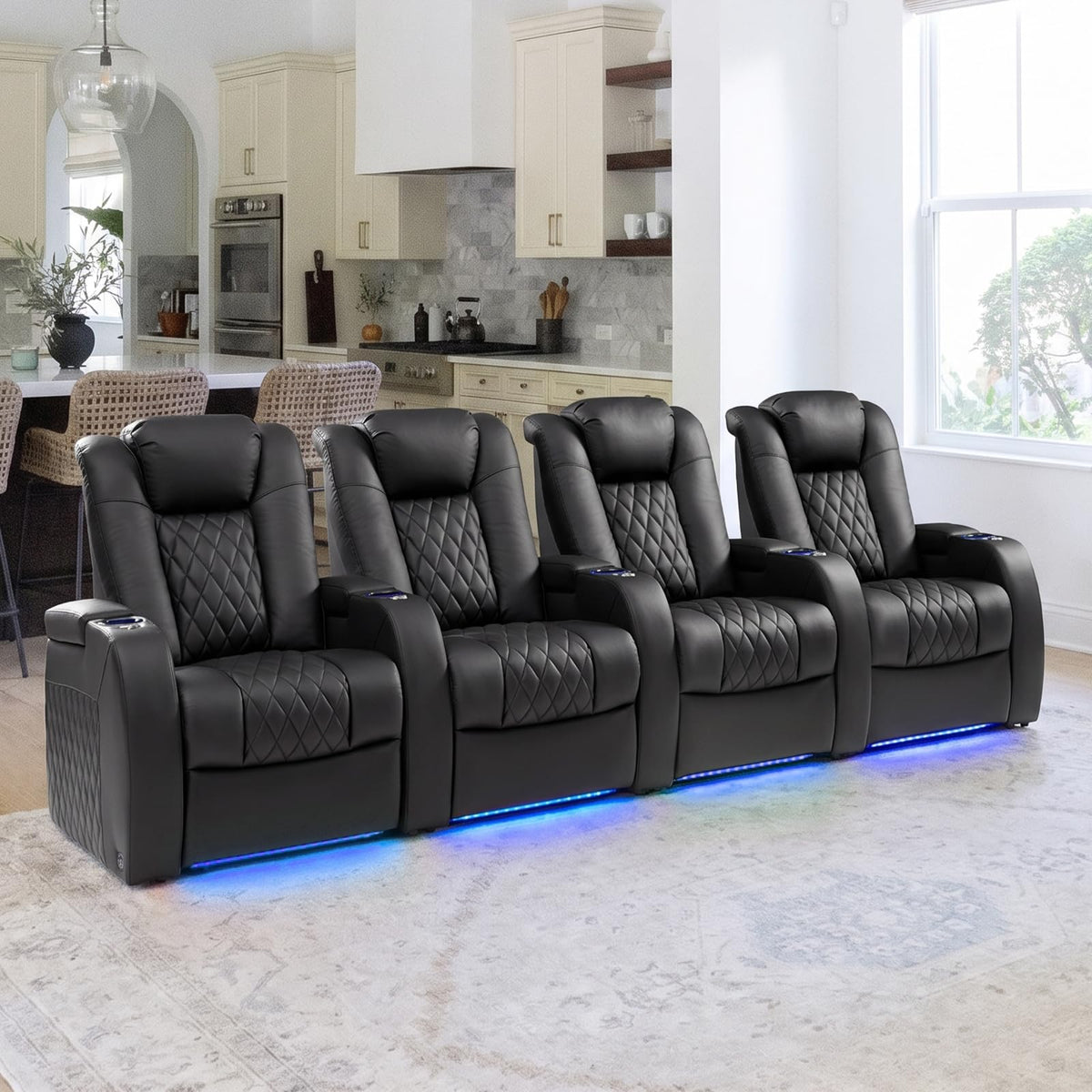 Weilianda Power Reclining Sofa for Living Room, Grey