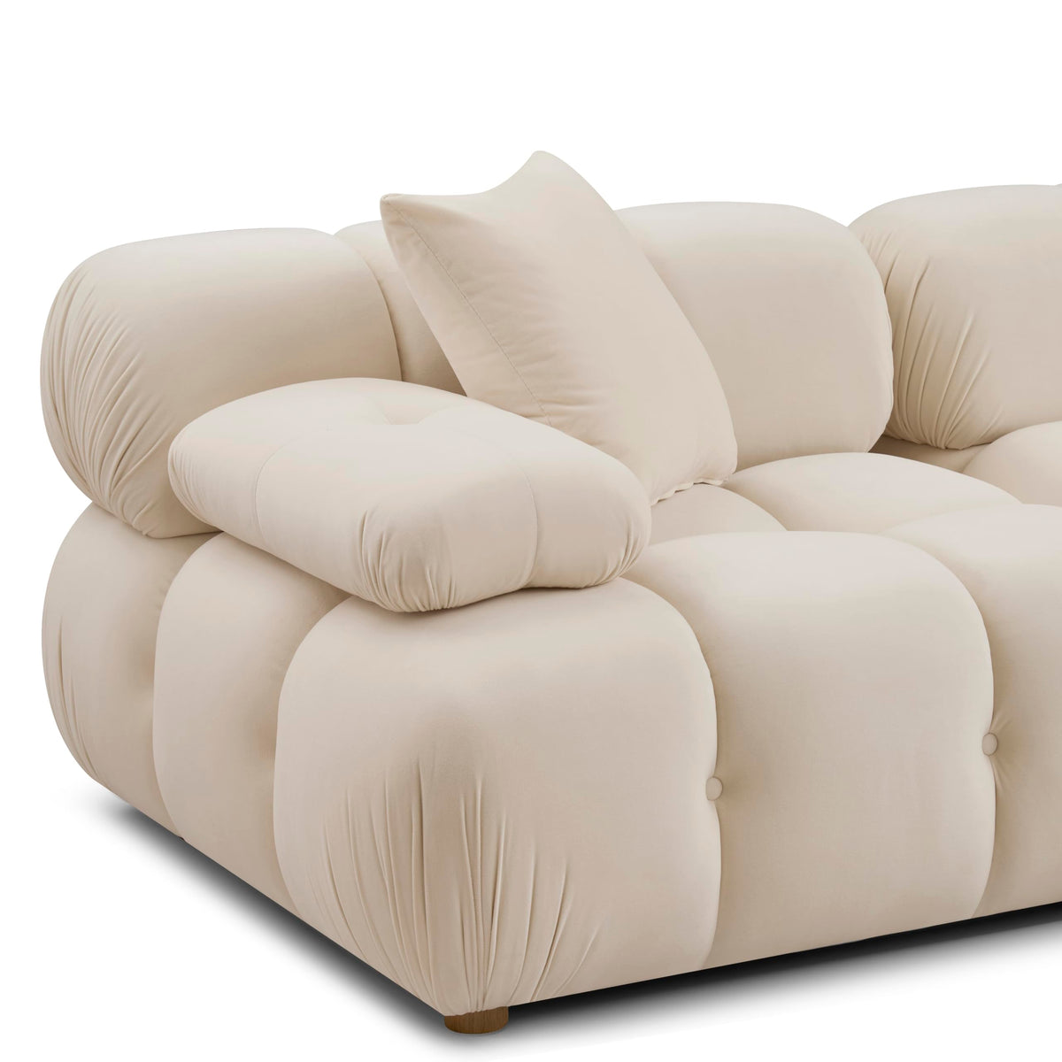 TOV Furniture Calliope 79" Cream Performance Velvet Modular Loveseat