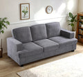 Velvet Sofa, Comfortable 3 Seater Couch with Deep Seating and High Density Foam, Loose Back Cushions, Wide Arms, Livingfor Home, Apartment, Office, Grey EY632