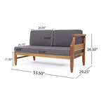 Tidyard 4-Piece Sofa Set, Dark Gray – Mid-Century Modern Design with Acacia Wood Frame & Slat Paneling, Water-Resistant Cushions, Sectional Chat Set for Indoor/Outdoor Use, 82.7? W x 82.7? D