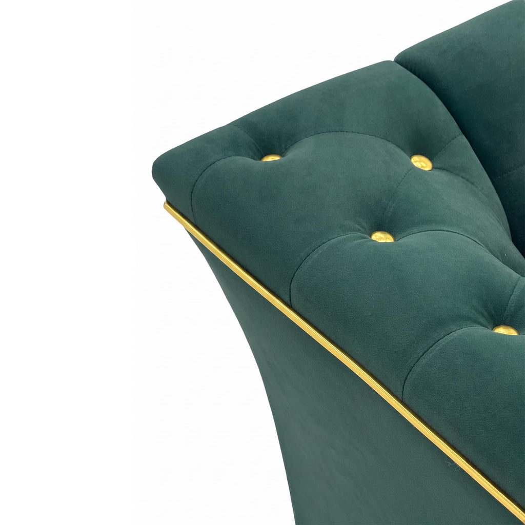 Yogald 89.5” Chesterfield Sofa 3-Seater Couch with Tufted Back, Reteo Green