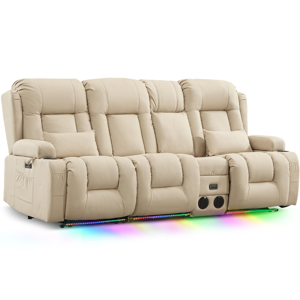TUNYI Power Loveseat Recliner Sofa with Massage & Heat