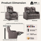 Weilianda Power Reclining Sofa for Living Room, Grey