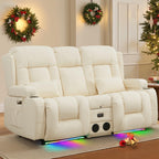 TUNYI Power Loveseat Recliner Sofa with Massage & Heat