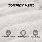 107" Plush Corduroy Deep Seat Chaise Lounge Indoo, Modern Boneless Compressed Floor Sectional Sofa with High-Resilience Foam, Free Combination Modular Cloud Sectional Sofa for Living Room, White