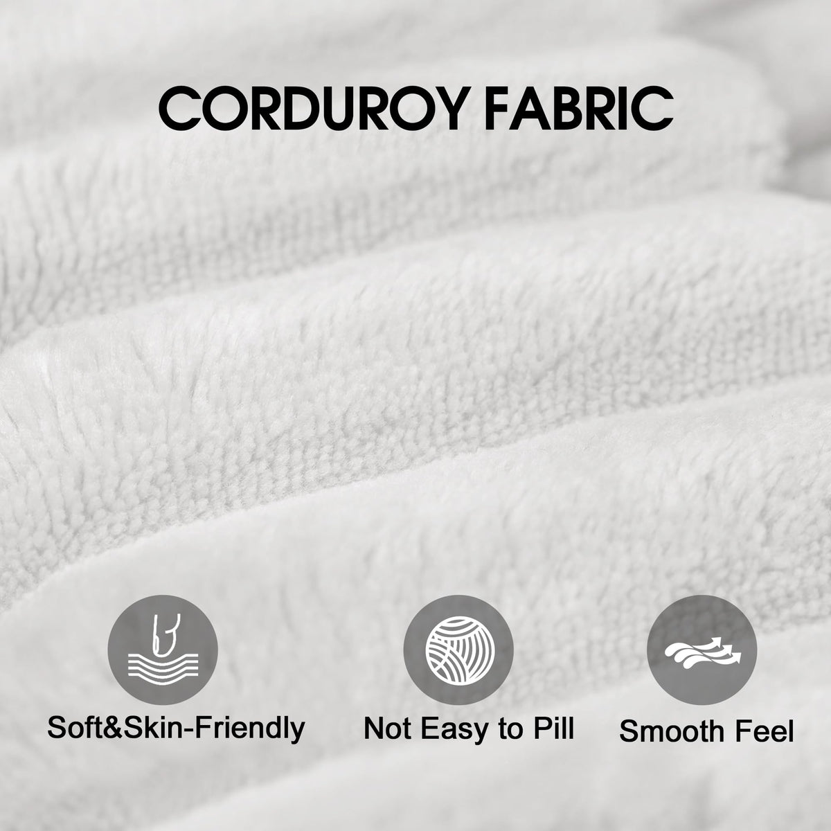 107" Plush Corduroy Deep Seat Chaise Lounge Indoo, Modern Boneless Compressed Floor Sectional Sofa with High-Resilience Foam, Free Combination Modular Cloud Sectional Sofa for Living Room, White