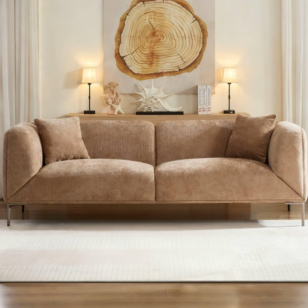 WILLIAMSPACE 66" Modern Velvet Curved Sofa Couch for Living Room, Nomad