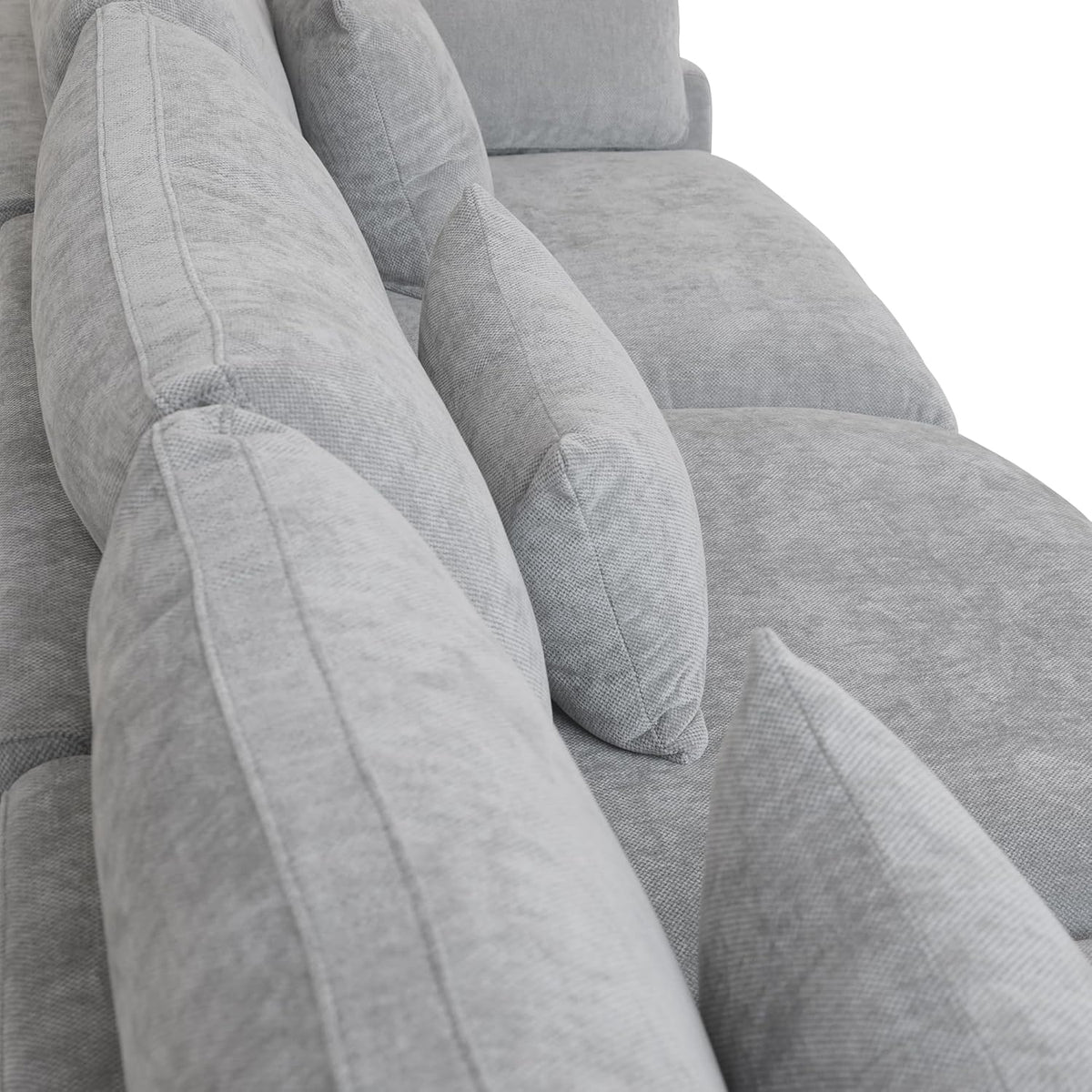 WJShome Modular Sectional Sofa Couch, 119.29" V-Shaped Modular Sofas with Ottoman, Down Filled Convertible Sofa for Living Room, 6 Seat Wide Couches,Cushion Covers Removable, Gray