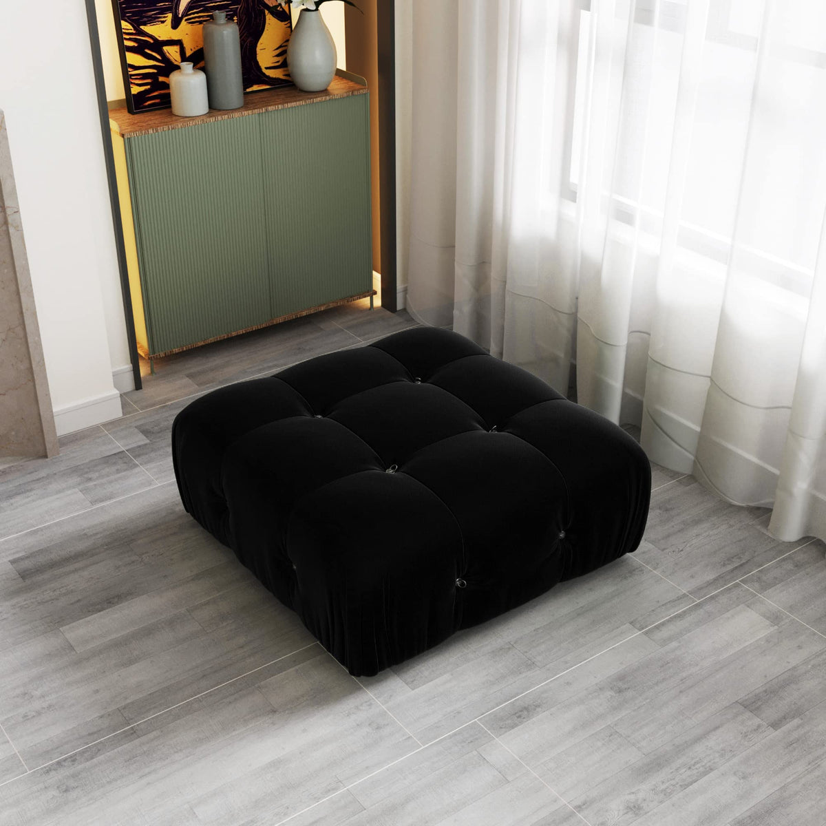 104" Bubble Couch Velvet Modular Sectional Sofa, Oversized L Shaped Couches for Living Room, Comfy Cloud Couch, 3-Seater Deep Seat Sofa Green