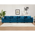 Wider Armrest 3 Seats Modern Sectional Couch Chenille Blue Cloud Comfort Living Room Bedroom Apartment Comfortable Modular Sofa