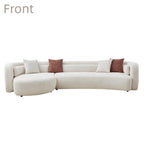 132" Oversized Boucle Cloud Couch with Chaise, Light Beige Sectional