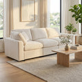 101.6 Inch Modern 3-Seater Sofa, Soft Chenille Fabric Couch with Solid Wood Frame, Layered Cushions, Deep Seat, Accent Pillow (Grey)